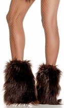 Brown Furry Legwarmers Fuzzy Boot Covers Ankle Length Costume Festival 9... - $46.06 CAD