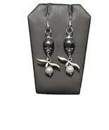 Beaded Earrings With Pearl And Silver Plated Detail - $11.88