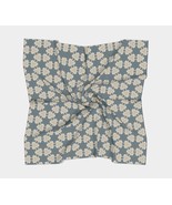25 Inch Square Scarf Head Wrap or Tie | | Blue Tan Drifter Design | Silk... - £31.45 GBP