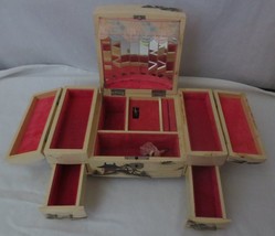 VTG 1950&#39;s Lrg Ballerina Musical Jewelry Box Japanese Lacquer Mt Fuji Lined Key - £76.76 GBP