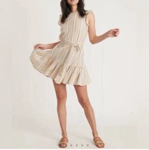 Marine Layer Dress Womens L Rainbow Stripe Lyocell Linen Laney Mini Beachy NWT - $46.74