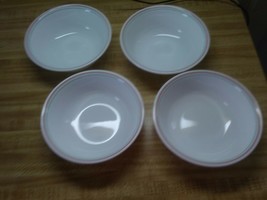 corelle Lorraine pattern bowls pink scalloped edge - $18.99