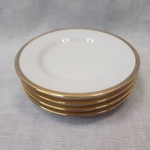 The Cellar MONNO Bread Saucer Plate Set of 4 White Gold Rim 6&quot; Dia 1995 - $14.84