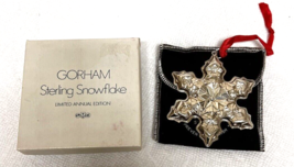Gorham Sterling Silver 1975 6th in Series Snowflake Retro Christmas Orna... - $85.64
