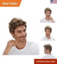 Versatile Curly Wig for Men - Durable, Natural-Looking Hair in Middle Brown - $40.50