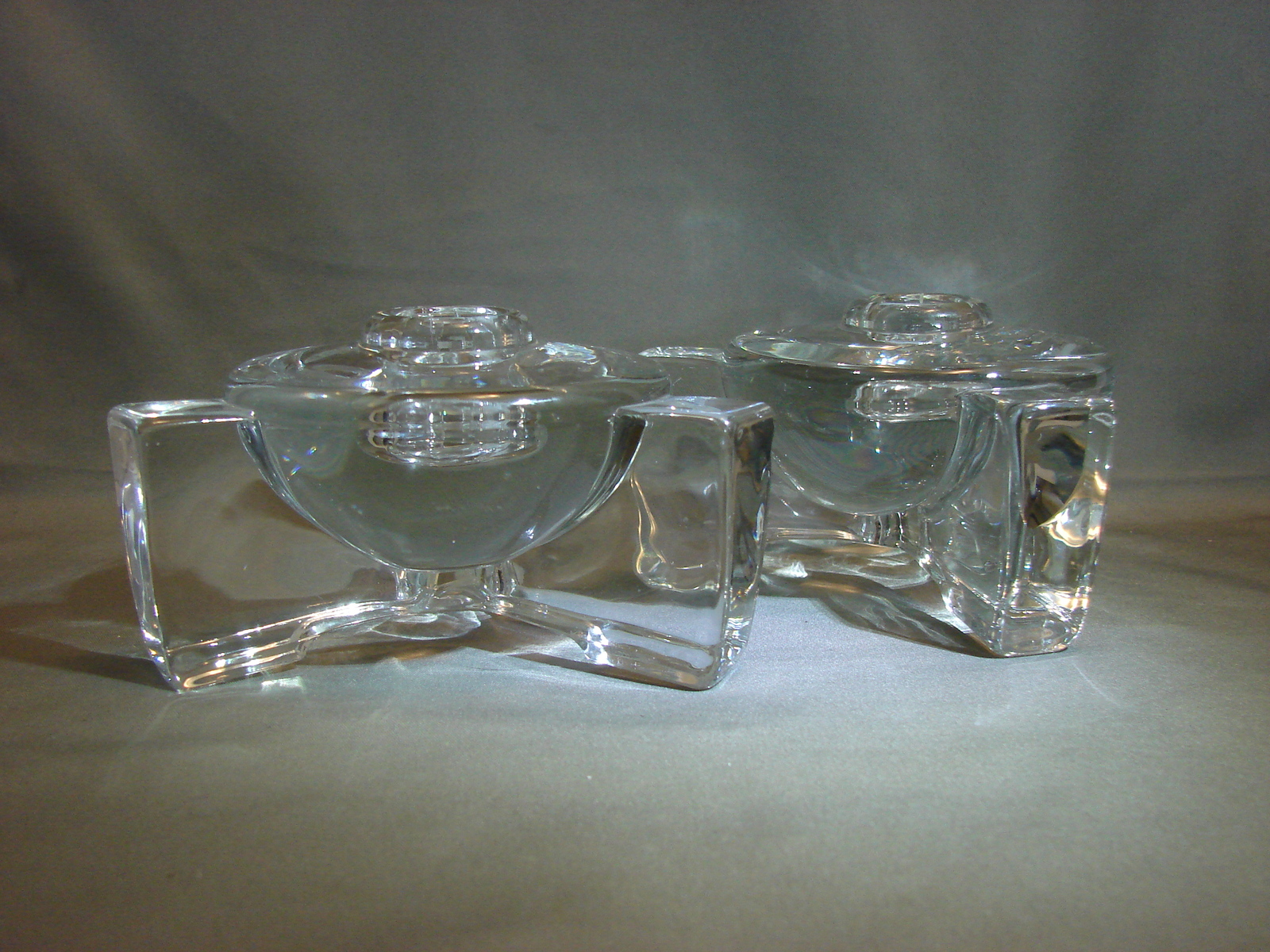 Primary image for Pair of Thick Crystal Footed Taper Candle Holders