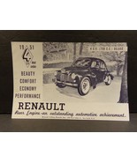 1951 Renault 4CV Four Door Sedan Sales Brochure - $35.98