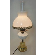 Vintage Milk Glass Hurricane Electric Lamp W/ Chimney  - $100.51 CAD