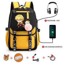 Demon Slayer Anime School Backpack Boys Girls Kawaii Inosuke Manga Schoolbag Ext - £95.25 GBP