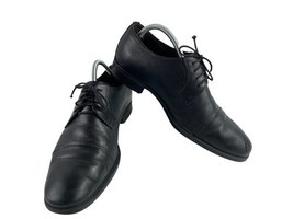 Bruno Magli Oxford Men 9 M Derby Shoes Black Leather Cap Toe Lace Up Brogue - $712.72 MXN