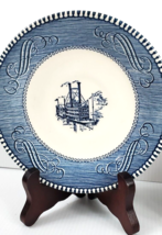 Vintage Currier and Ives &quot;Low Water in the Mississippi&quot; Blue Saucer by Royal - £6.28 GBP