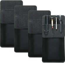 4 Packs Pocket Protector, Leather Pen Pouch Holder Organizer for Lab Coats/Shirt - $15.13