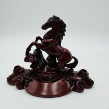 Chinese Red Resin Galloping Horse Pen Holders Desk Paperweight Vintage - £33.05 GBP