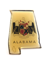 Coat of arms of Alabama State Map Shape Eagles Ship Shield Lapel Pin Souvenir - $9.99