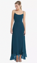 Thread TH041...Scoop Neck Ruffle-Trimmed High Low Maxi Dress...Blue..Size 14 - £60.17 GBP