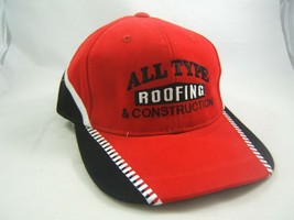 All Type Roofing &amp; Construction Hat Red Black Strapback Baseball Cap - £11.92 GBP