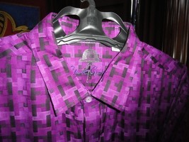 Robert Graham Mens Purple Geometric Button Up Long  Sleeve Shirt Classic Fit XL image 8