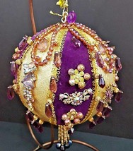 Romantic Christmas 9&quot; Beaded Decoration W/Jewelry W/Tassel Hand Crafted Vintage - £18.67 GBP