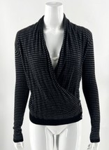 Rachel Roy Cardigan Wrap Sweater Size XS Black Gray Striped Wool Blend Womens - £24.11 GBP
