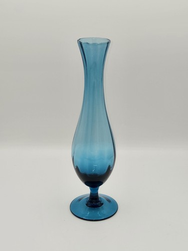 Italian Empoli Blue Glass Vase Vintage - £21.53 GBP
