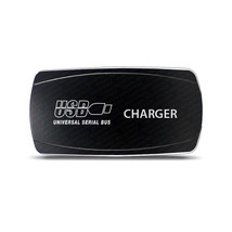 CH4x4 Rocker Switch USB Charger Symbol -  Horizontal - White LED - £13.44 GBP