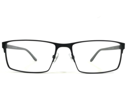 Bulova Eyeglasses Frames BURBANK BLACK Grey Rectangular Full Rim 54-16-140 - £30.95 GBP
