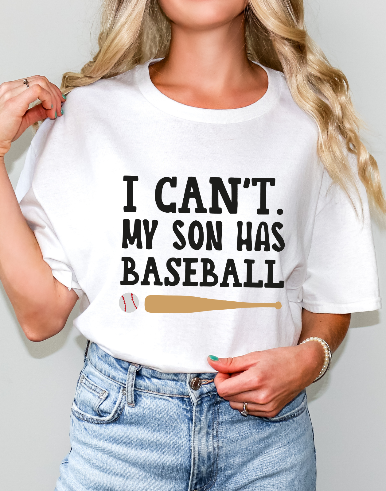 Primary image for I Can't My Son Has Baseball Graphic Tee T-Shirt Funny for Moms Mothers