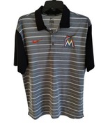 Nike Miami Marlins Gray Dri Fit Active Wear Team Polo Shirt MLB Size Medium - €17,18 EUR