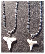 2 STAINLESS STEEL 24" BALL CHAIN NECKLACE W SHARKS TOOTH PENDANT fashion... - $9.49