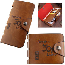 Vintage Men Leather Wallets Pocket ID Card Holder Clutch Center Bifold P... - £5.65 GBP+