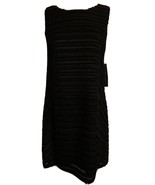 Cynthia Steffe Black Sheath Textured Stripes Little Black Dress LBD Size... - £16.17 GBP