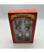 LEISURE ARTS HAND PAINTED 4 RESIN 2x2.5&quot; GNOME MINIATURES WHIMSICAL FIGU... - £10.88 GBP