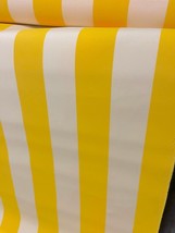 1.1 Yds Sunbrella Shade Outdoor Waterproof Fabric Beaufort Yellow White 6BAR 46&quot; - £14.78 GBP