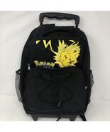 Vtg 2002 Nintendo Pokémon Pikachu Rolling Luggage Backpack Black - $64.24