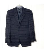INSERCH Black SPARKLE Crinkle VELVET STRIPES Blazer 38R Textured 3-Butto... - $29.69