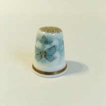 Butterfly Spode Thimble Vintage Fine Bone China England Teal Green White Gold - £7.86 GBP