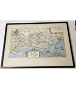 Antique Hand Coloured Map of Surrey by John Norden 1610  -  19&quot; x 13 1/8... - £45.42 GBP