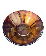 Franco Italy Art Glass Bowl Amber Gold Aventurine Centerpiece Dish 8” - $25.20