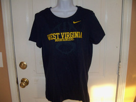 Nike West Virginia Mountaineers Navy Blue Slim Fit T-Shirt Size XL Women&#39;s NWOT - £15.13 GBP