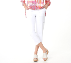 Susan Graver Weekend Premium Stretch Pull-On Crop Pants- White, Tall XL - $29.69
