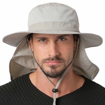 Outdoor Fishing Sun Hat Uv Protection Wide Brim Sun Hat With Flap Neck Cover Bre - £28.46 GBP