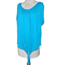 Blue Short Sleeve Blouse Size 1X - £19.55 GBP