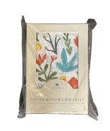 Little Unicorn Crib Sheet Cotton Muslin White Base Abstract Floral Meado... - $369.74 MXN