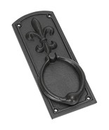 Tecana Door Knocker-Vintage Black - Front Door Heavy Duty Cast Iron Iris Carving - $48.51 CAD
