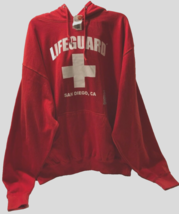 Lifeguard San Diego CA Beach New Red Pullover Sweatshirt Hoodie 2XL Tag - $15.79