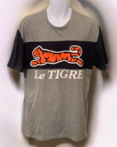 Le Tigre Collection Mens TShirt Size L Logo Blue Orange Gray - £11.74 GBP