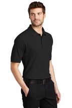 Port Authority K500 Mens Short Sleeve Silk Touch Polo Shirt - Black Size Large L - £10.27 GBP