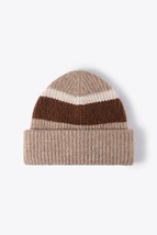 Tricolor Cuffed Knit Beanie - £11.03 GBP