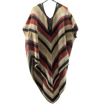 Some Days Lovin Crochet Poncho Multi Color Striped Women One Size Fits All  - €14,06 EUR