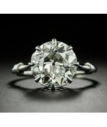 Solid 14K White Gold 3.00Ct Round Cut Simulated Diamond Engagement Ring ... - £195.75 GBP